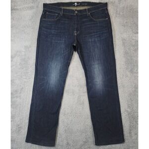 7 For All Mankind Carsen Jeans Mens 40x30 Blue Dark Wash Straight Leg Stretch